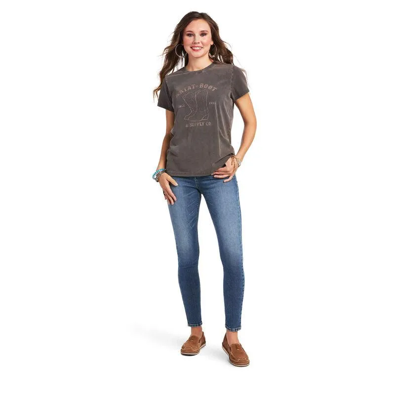 Ariat Women's Ariat Boot Charcoal Tee 10039542