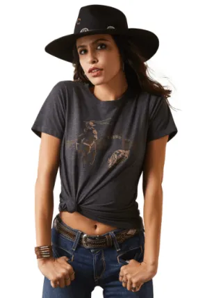 Ariat Women's Rodeo Stitches Charcoal Tee 10044617