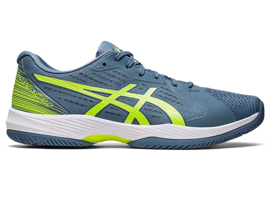 Asics Solution Swift FF Tennis Shoe - Steel Blue/Hazard Green