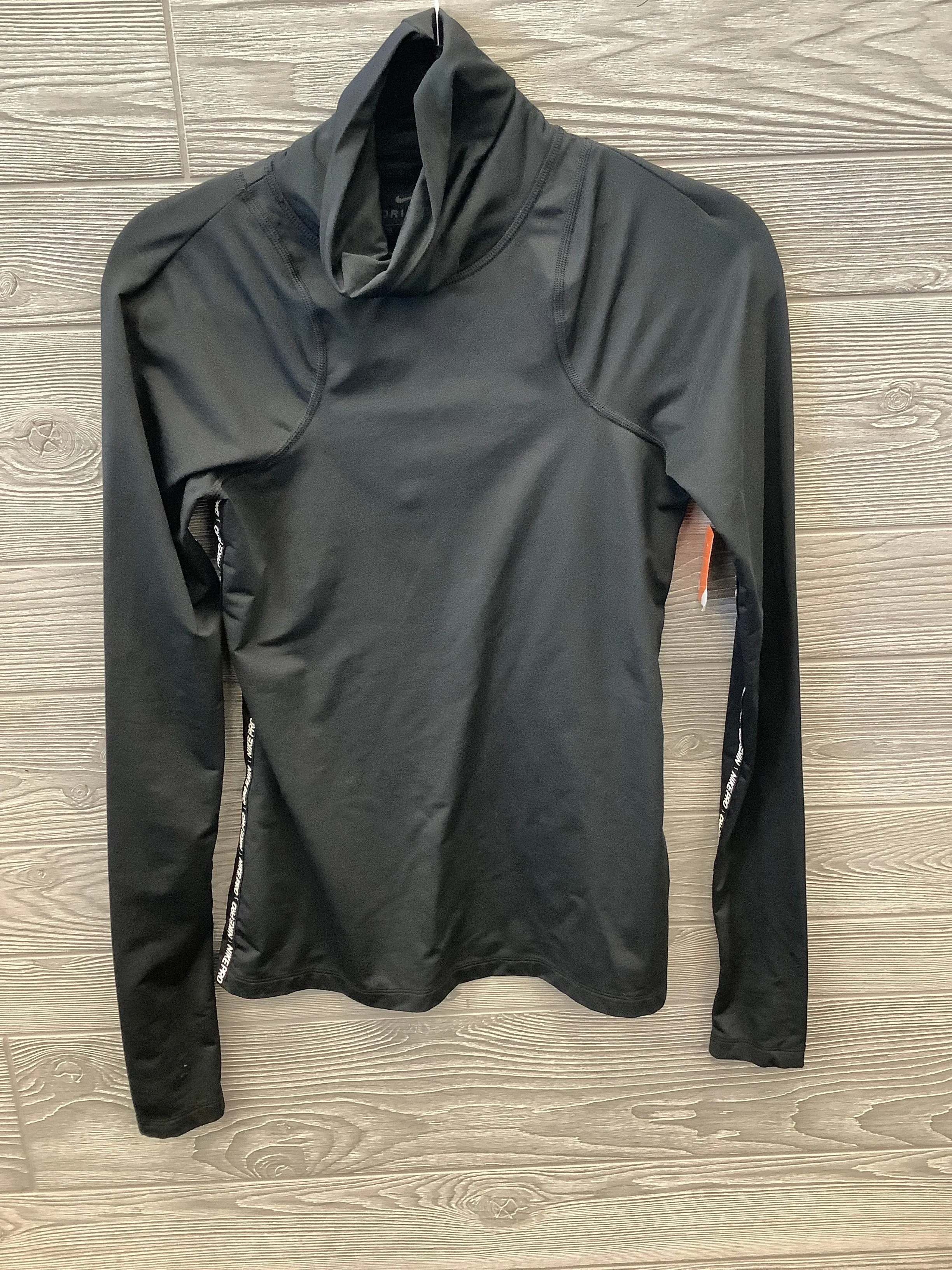 Athletic Top Long Sleeve Collar By Nike Apparel In Black, Size: S