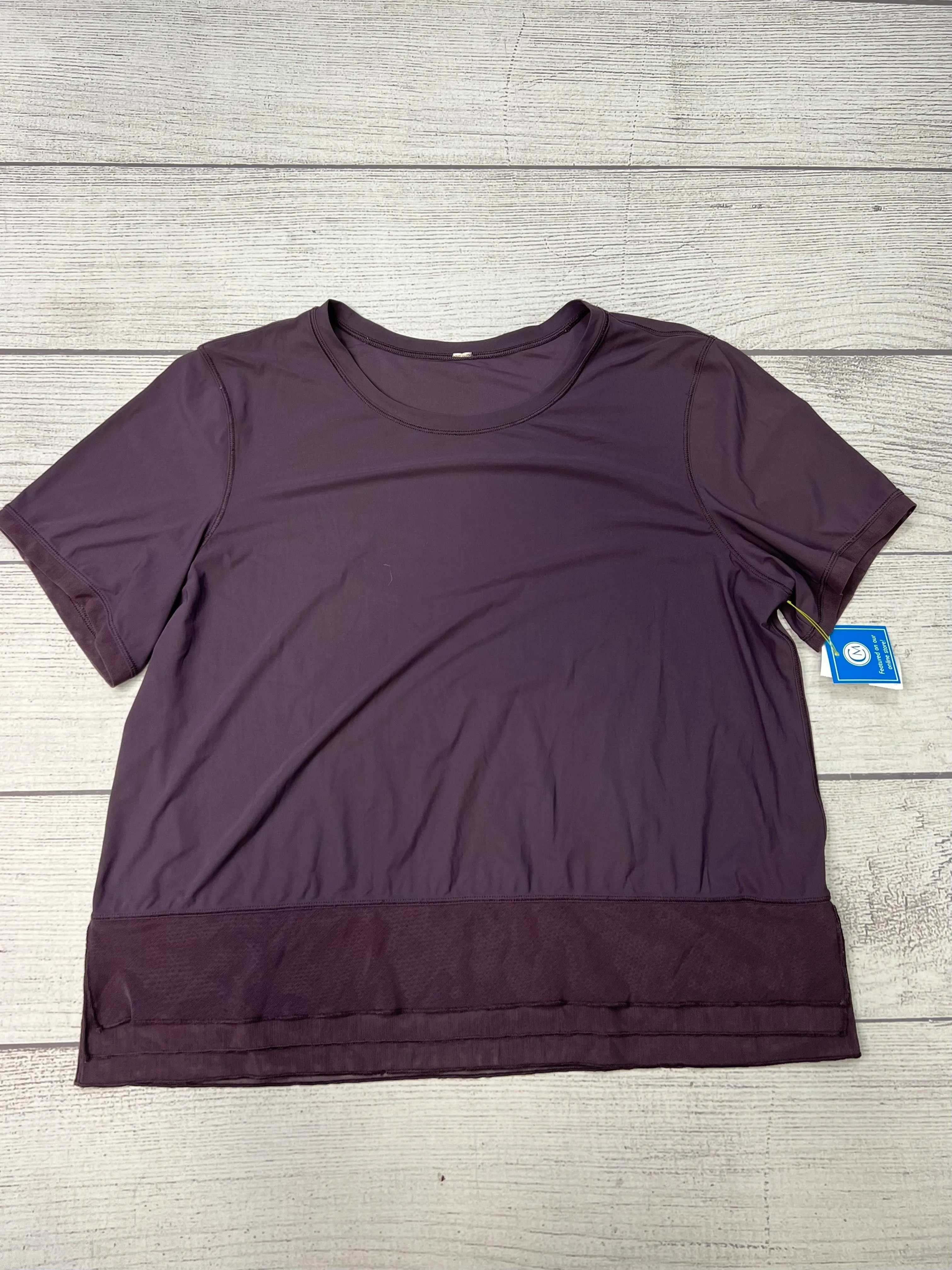 Athletic Top Short Sleeve By Lululemon In Purple, Size: M