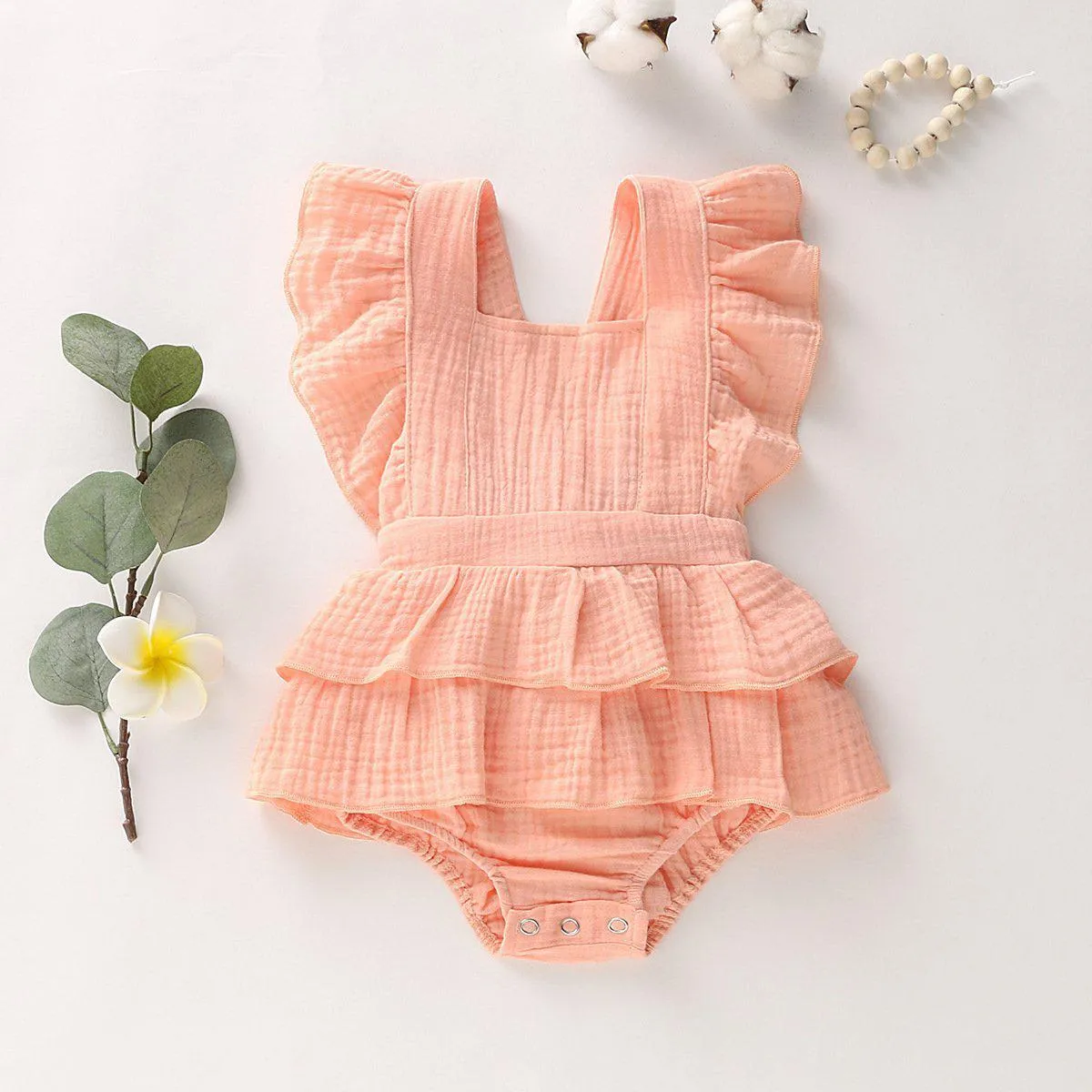 Baby Girl Cotton Linen Romper