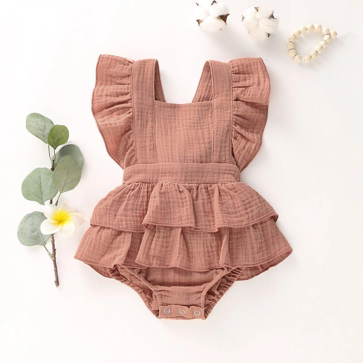 Baby Girl Cotton Linen Romper