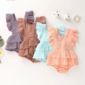 Baby Girl Cotton Linen Romper