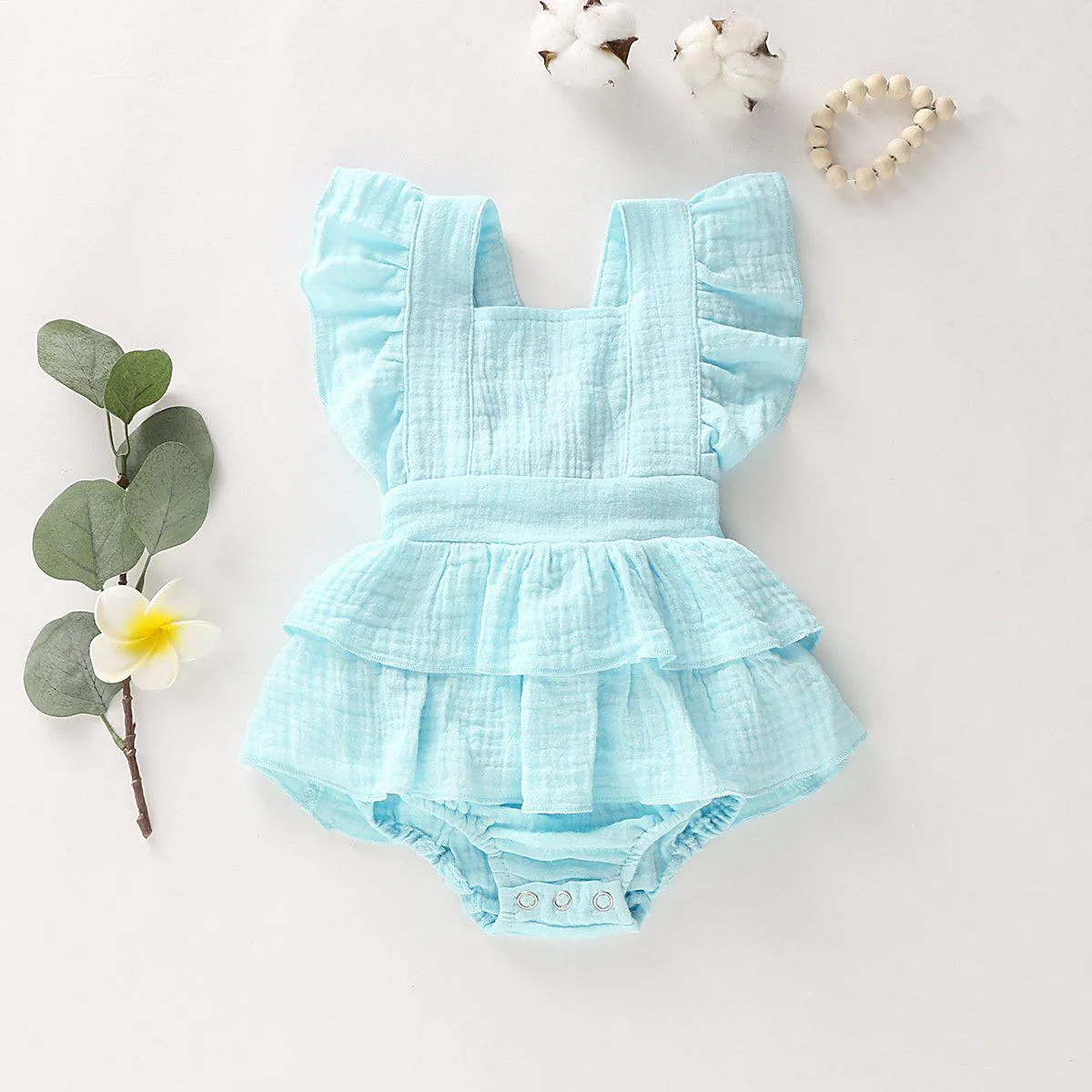 Baby Girl Cotton Linen Romper