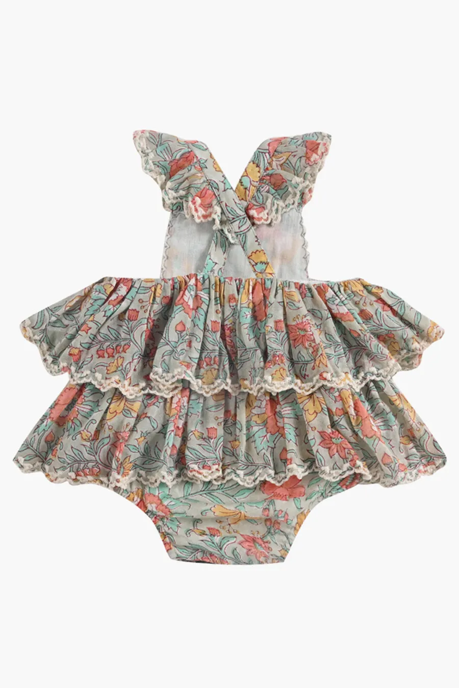 Baby Girls Louise Misha Salome Romper - Water Flowers (Size 18M left)