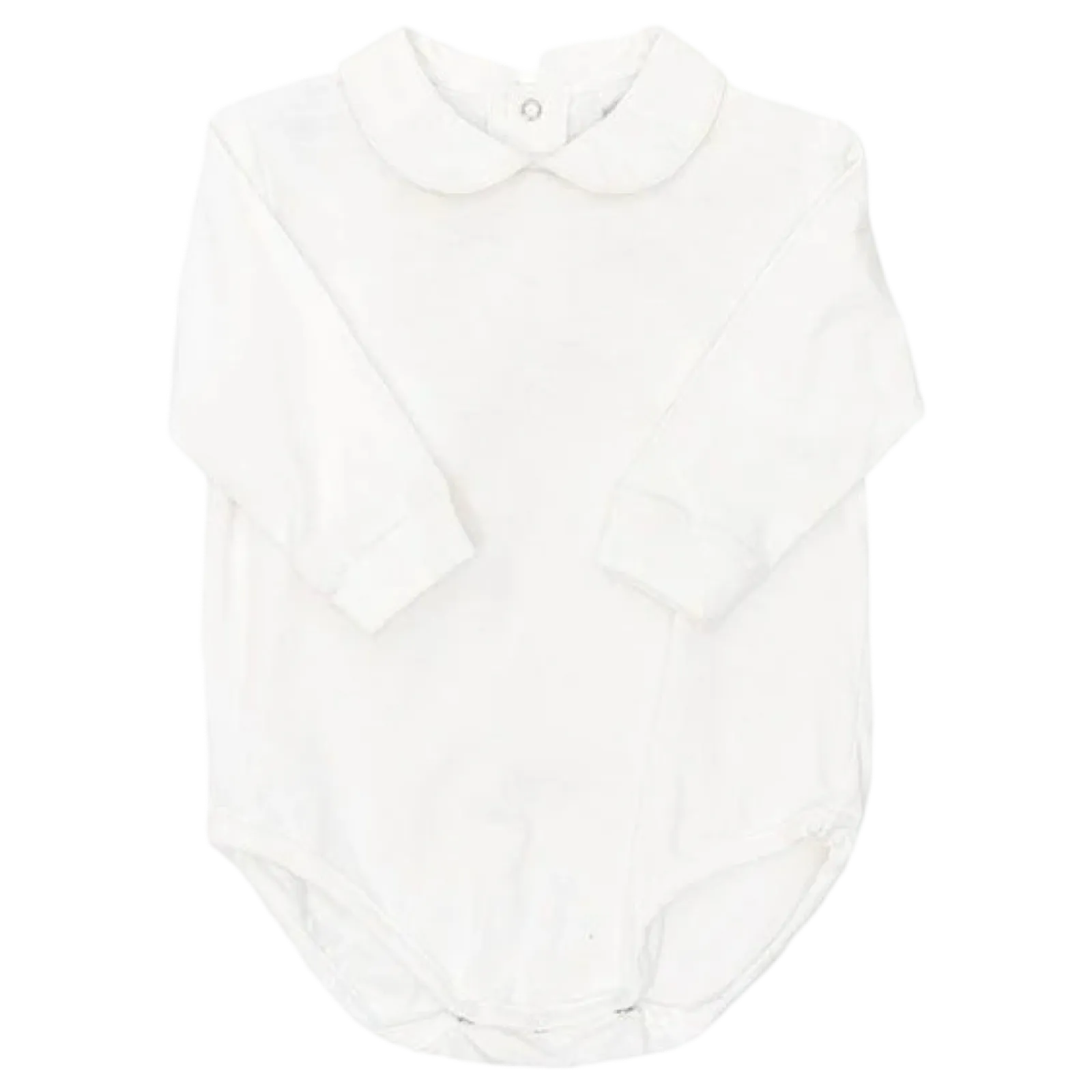 Bailey LS Button Back Onesie- White