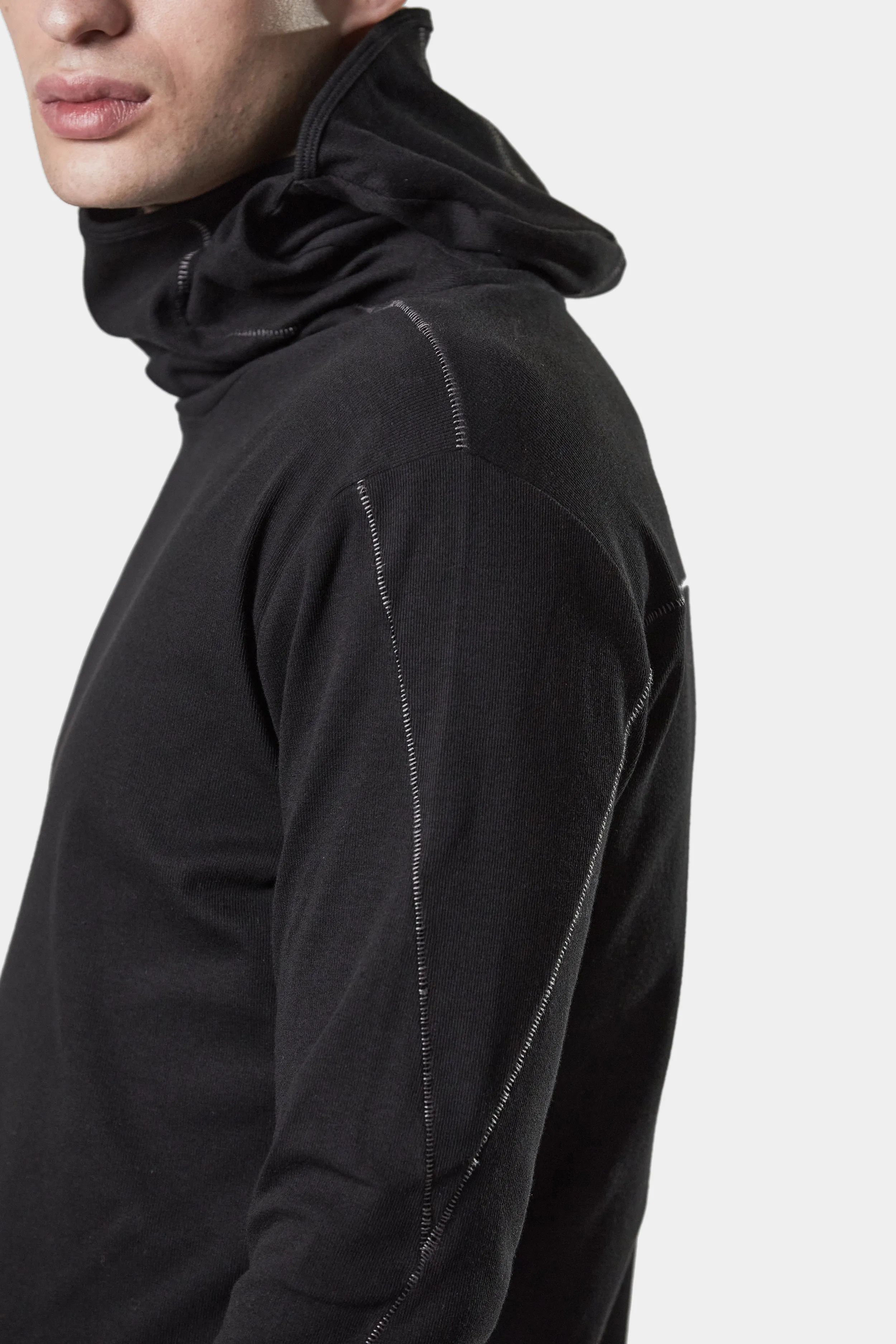 Balaclava hooded long sleeve tee