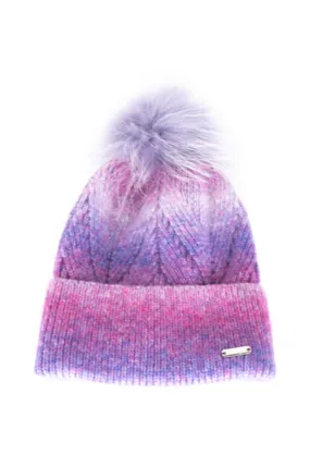 Bari Lynn Ombre Cuff Pom Hat - Purple