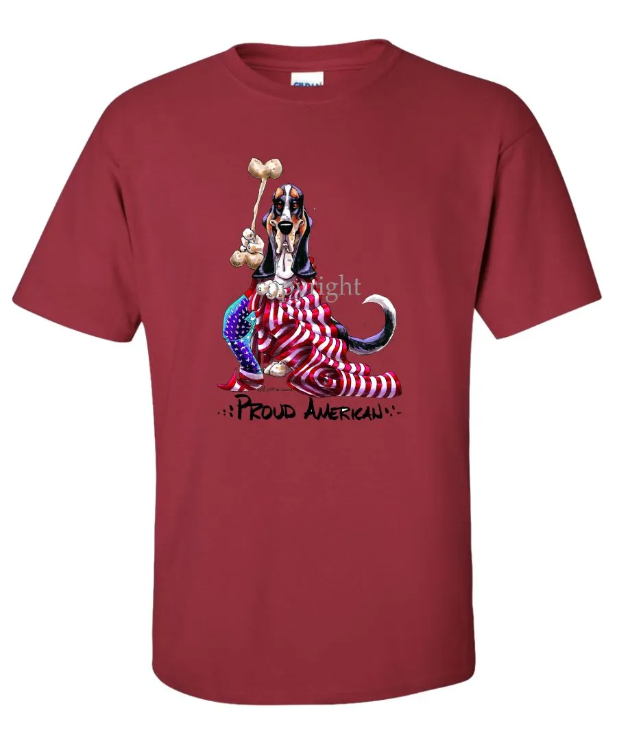 Basset Hound - Proud American - T-Shirt