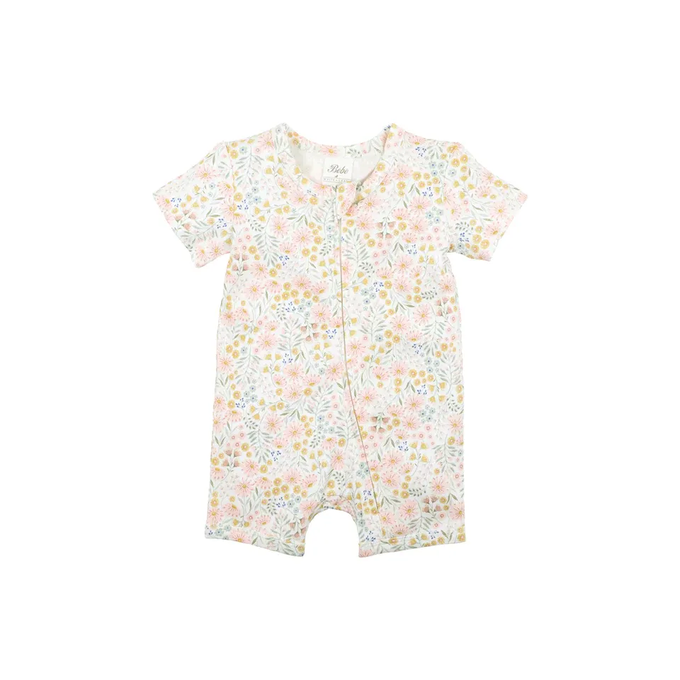 Bebe Baby Sunday Organic SS Romper - Sunday Print