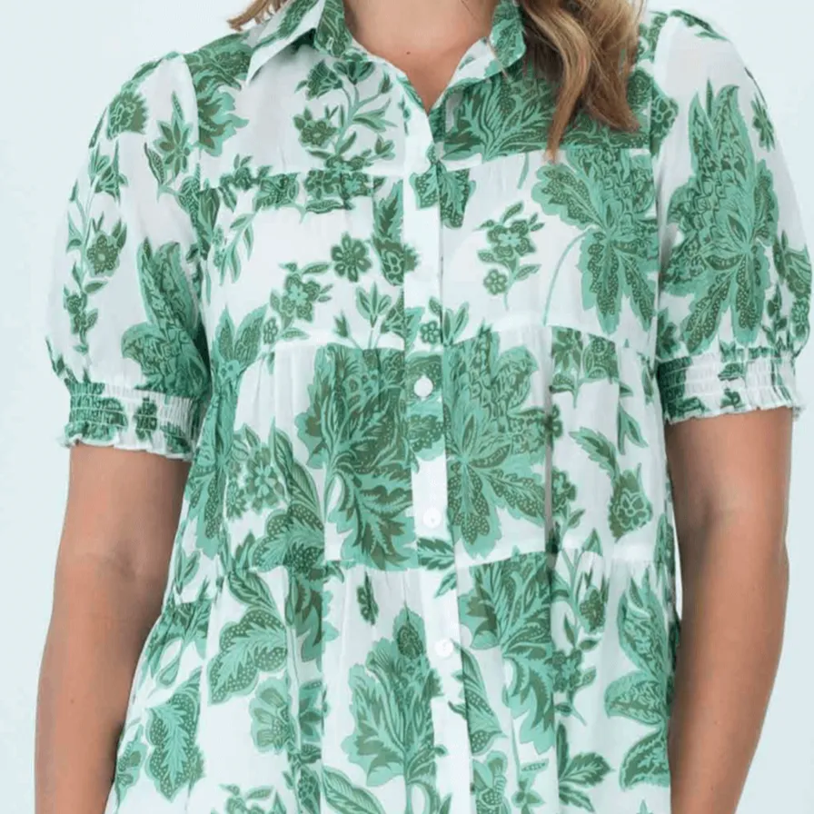 Bella Top - Green Floral