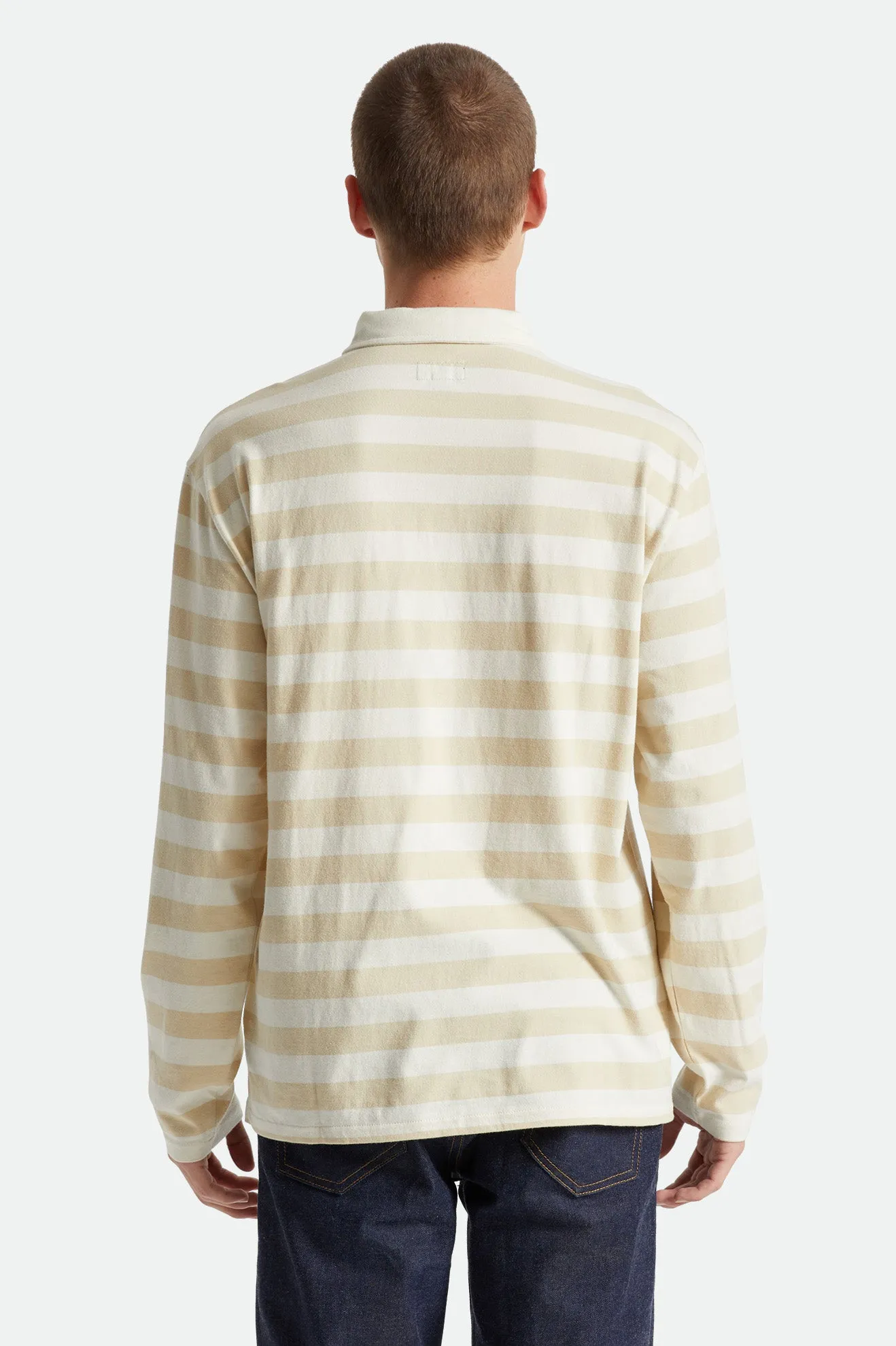 Beta Rugby L/S Knit Top - Gravel/Off White