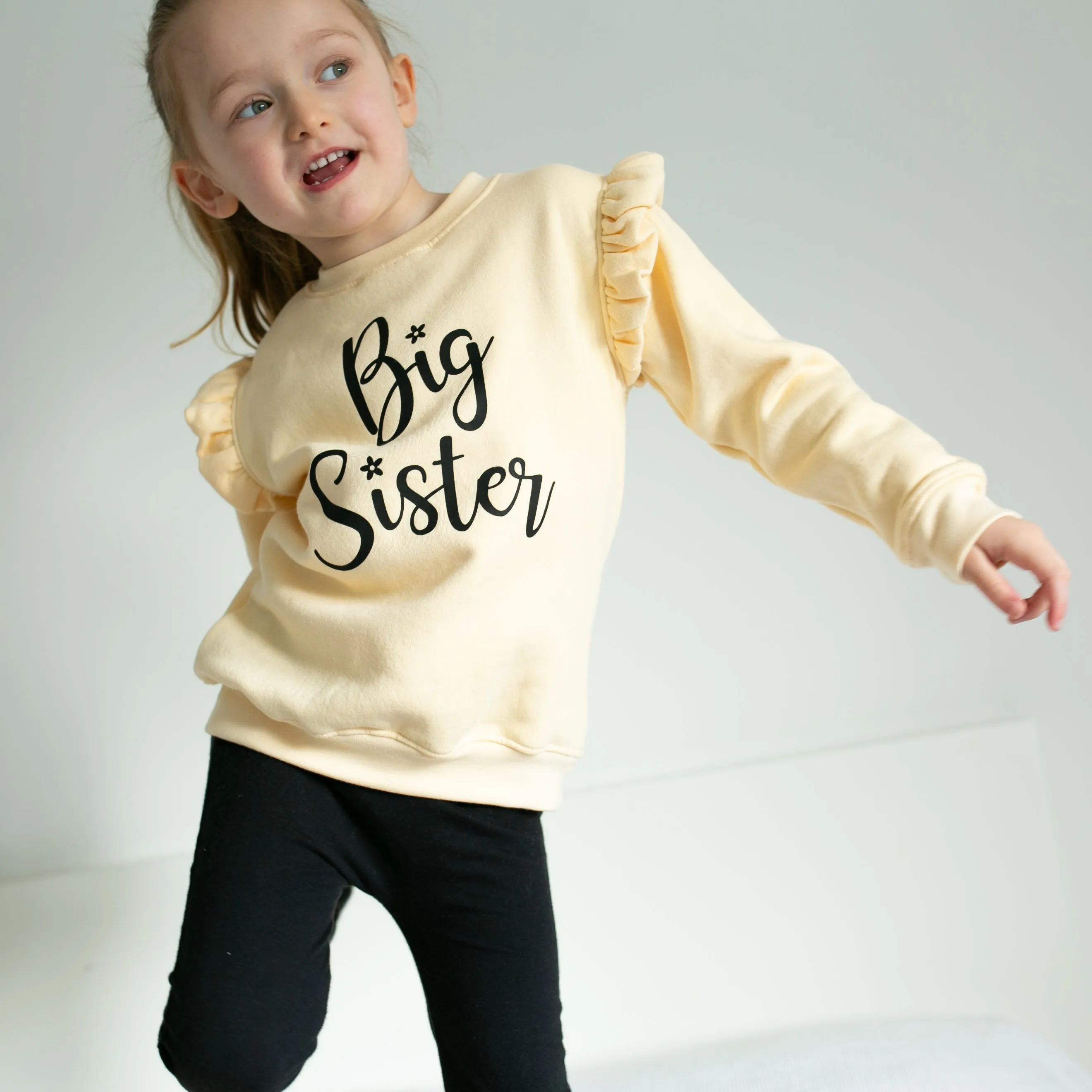 Big sister frill sleeve Sweatshirt