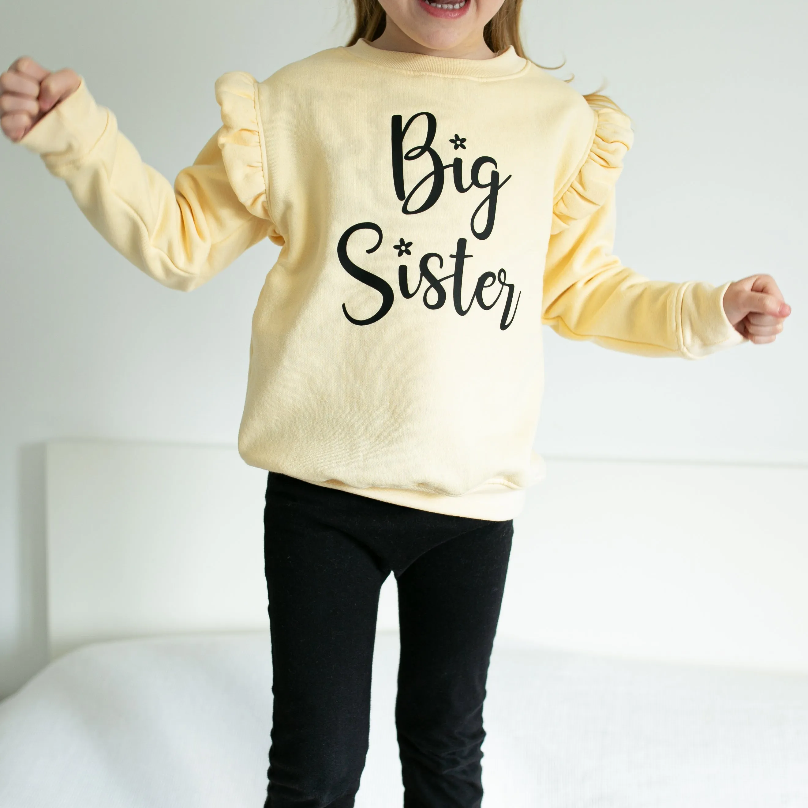 Big sister frill sleeve Sweatshirt