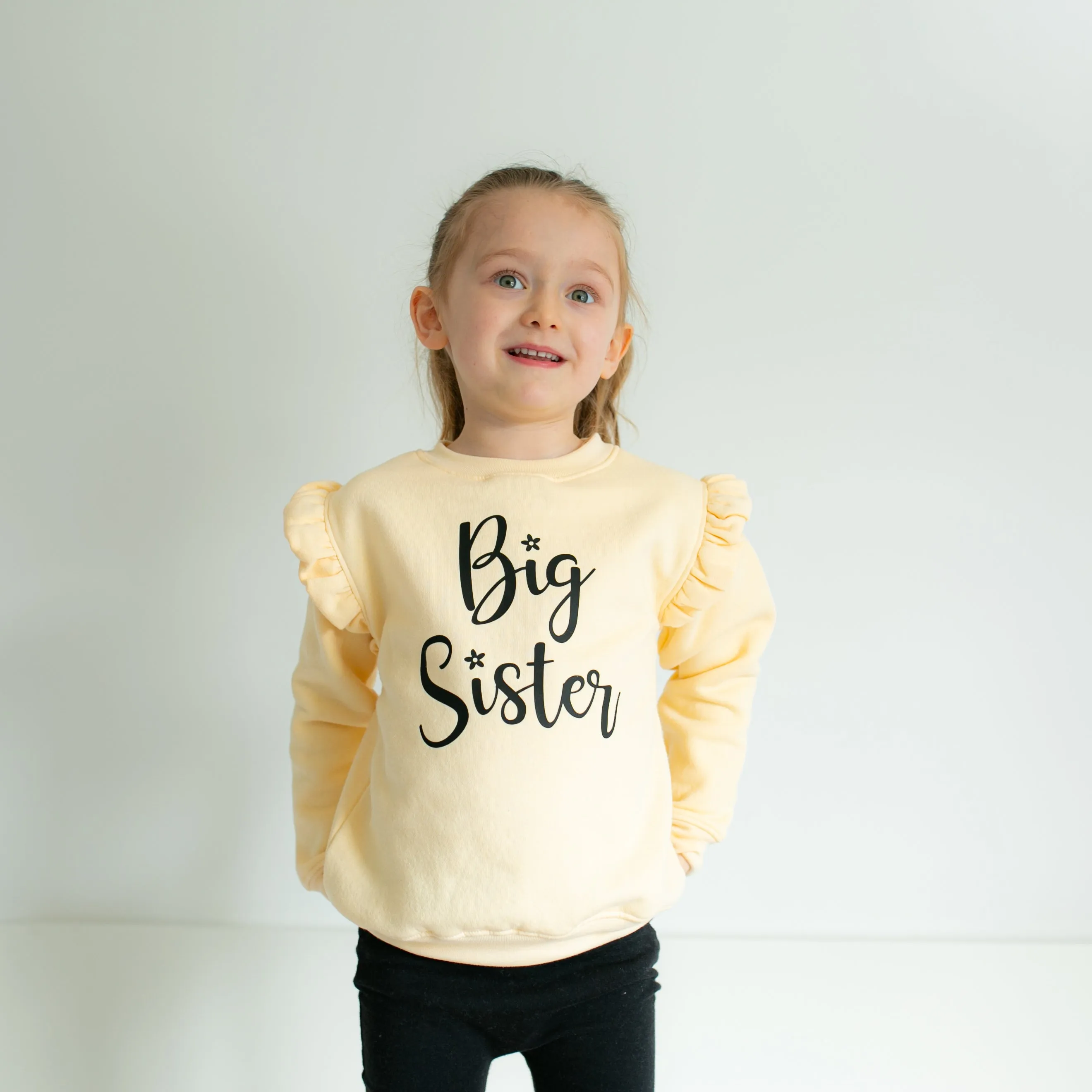 Big sister frill sleeve Sweatshirt