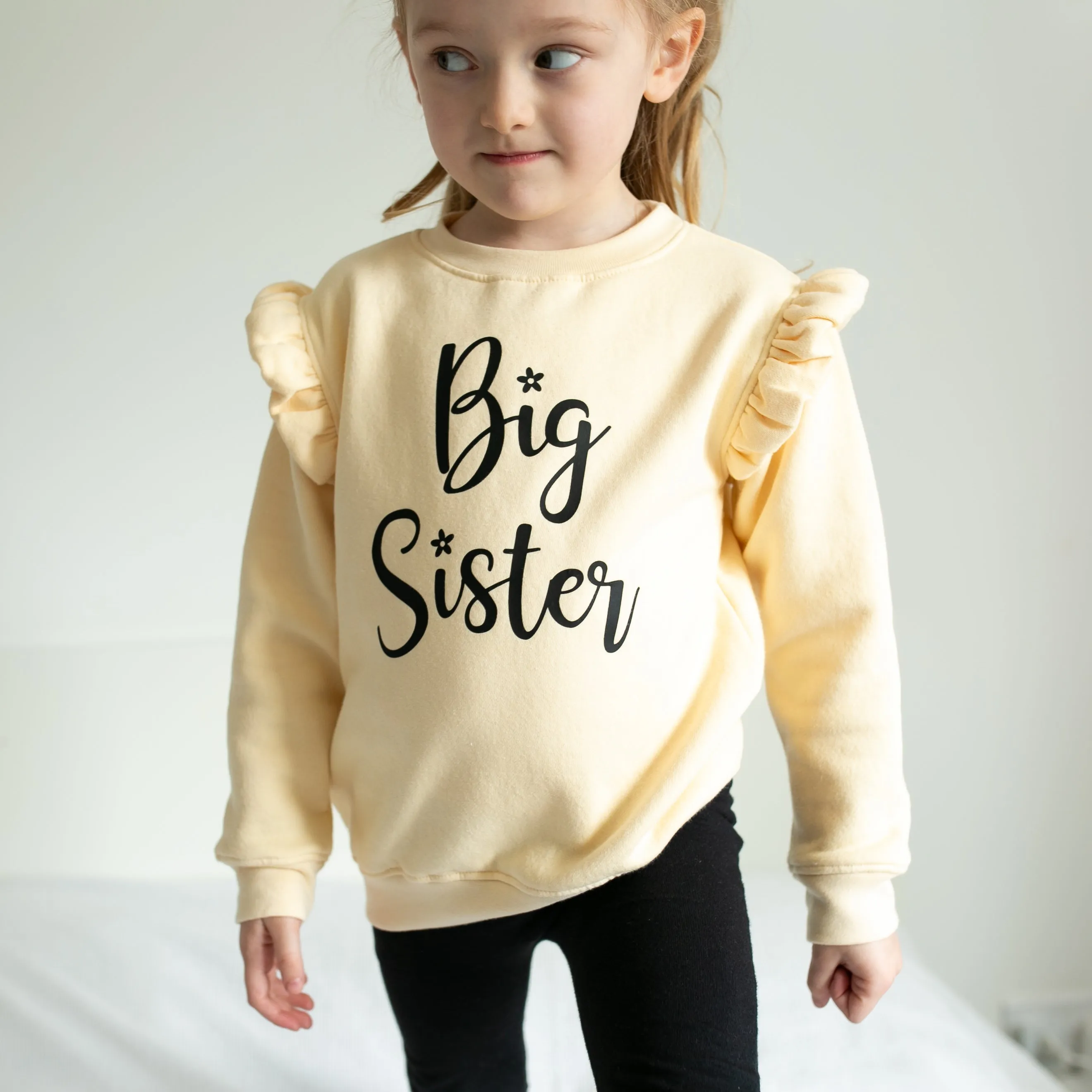 Big sister frill sleeve Sweatshirt