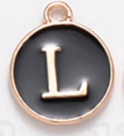 Black & Gold Leetie Initial Necklace