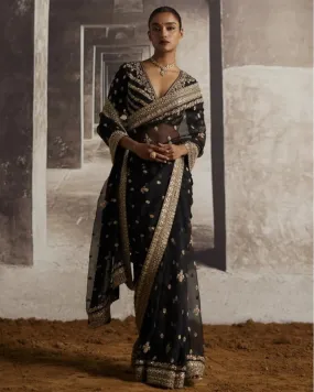 Black Gota & Dabka Work Sari