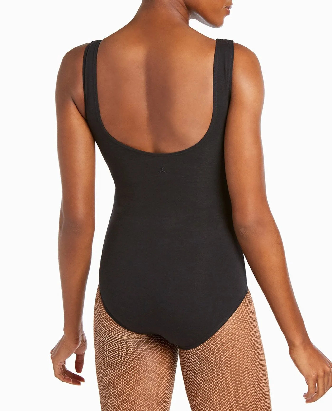 Black Scoopneck Cotton-Blend Leotard