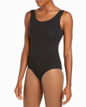 Black Scoopneck Cotton-Blend Leotard