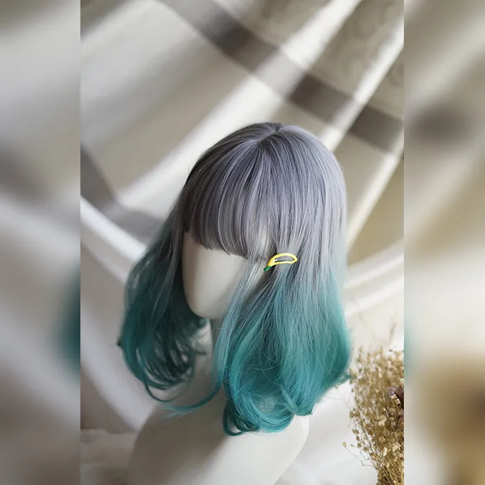 BLUE GREEN GRADIENT WIG KF9483