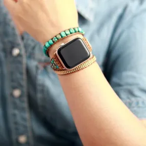 Blue Jasper Apple Watch Band Wrap