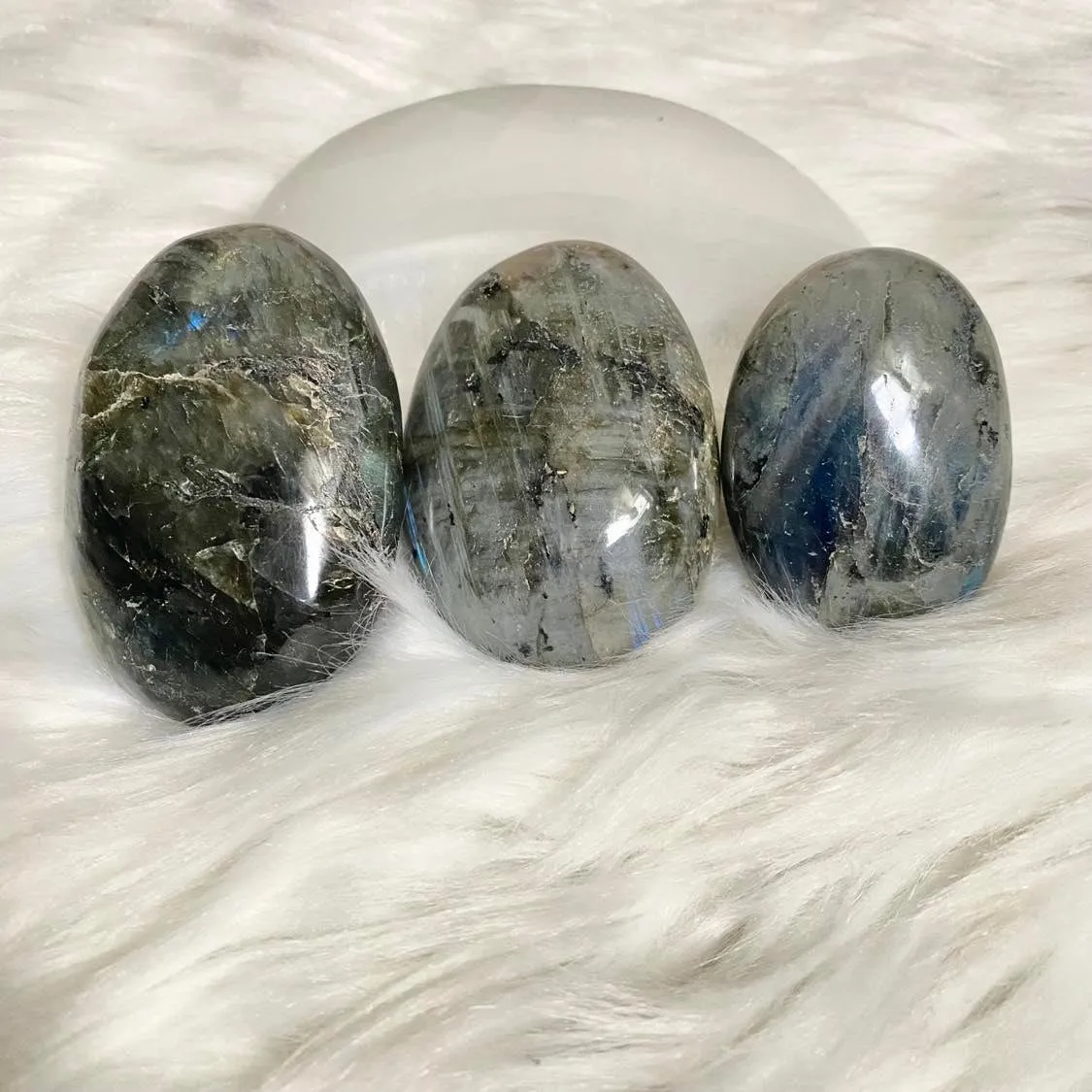 Blue LABRADORITE Palm Stone