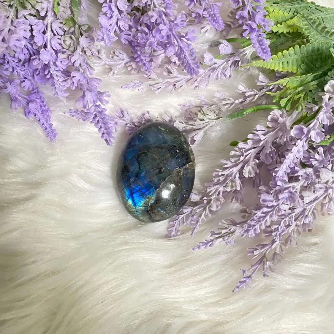 Blue LABRADORITE Palm Stone