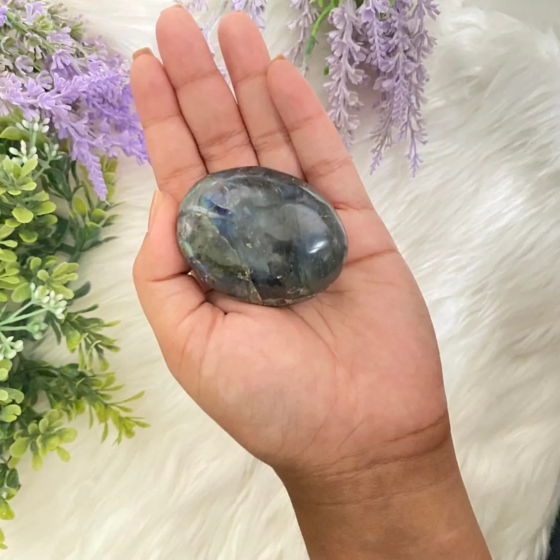 Blue LABRADORITE Palm Stone