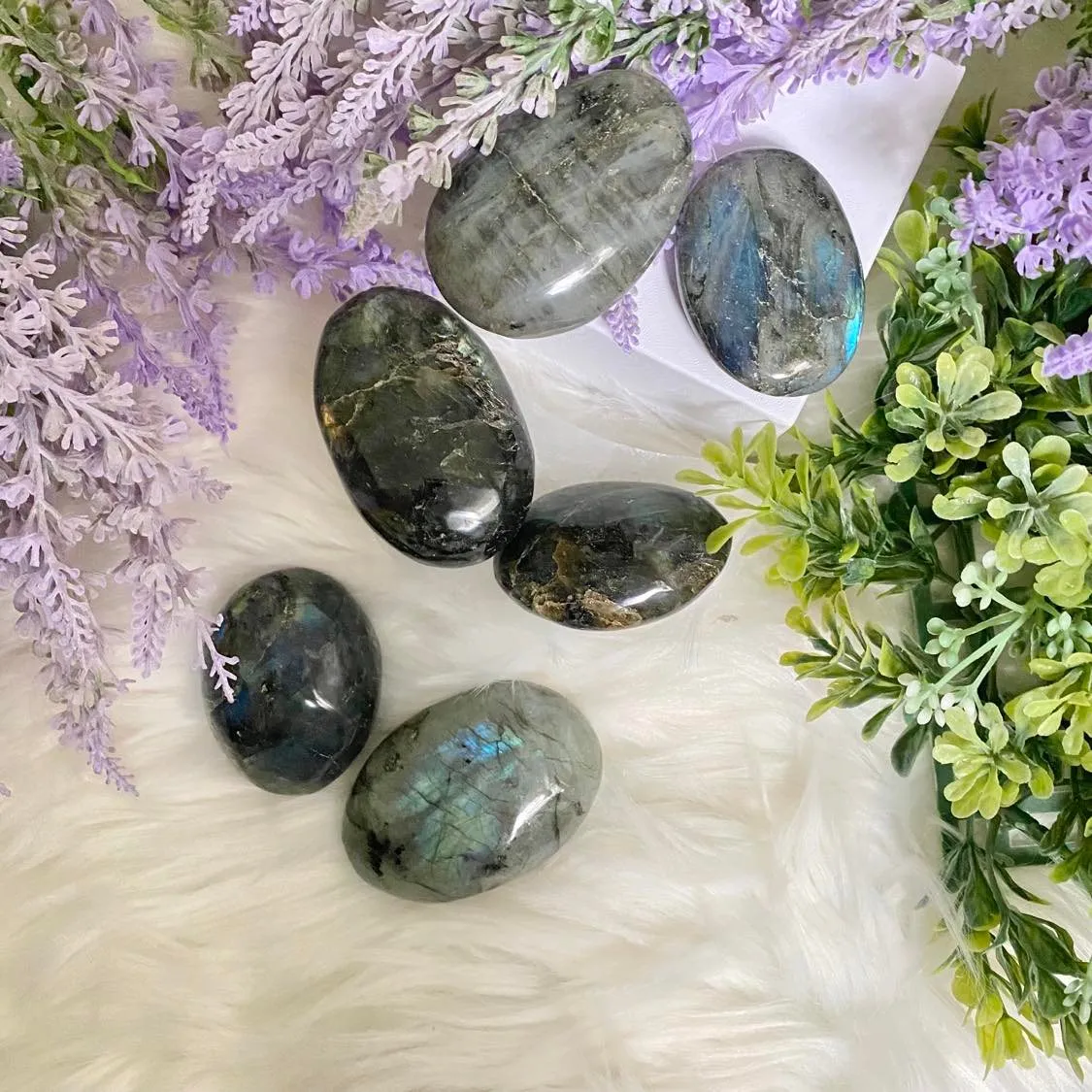 Blue LABRADORITE Palm Stone