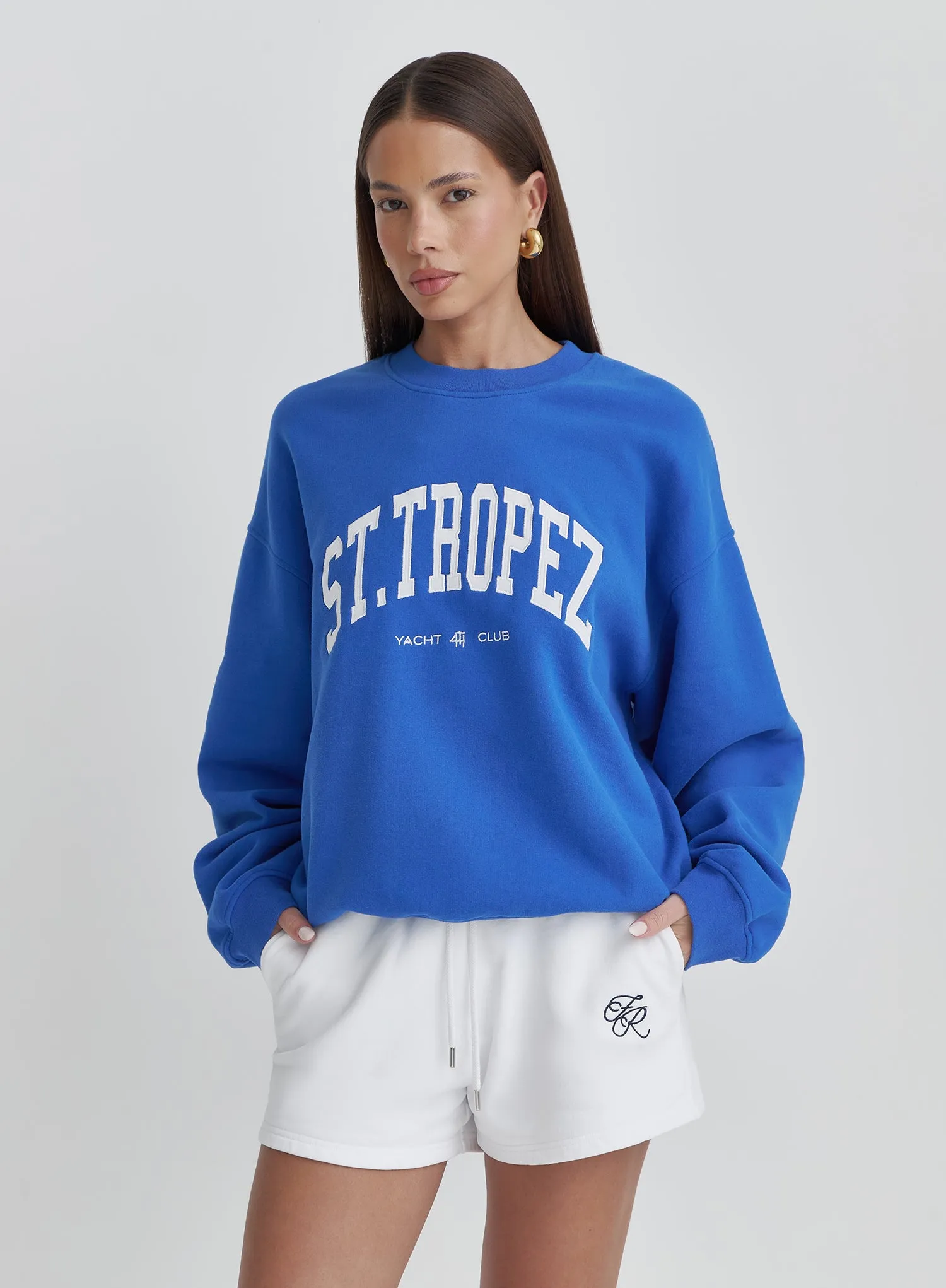 Blue St Tropez Slogan Oversized Sweatshirt- Ines