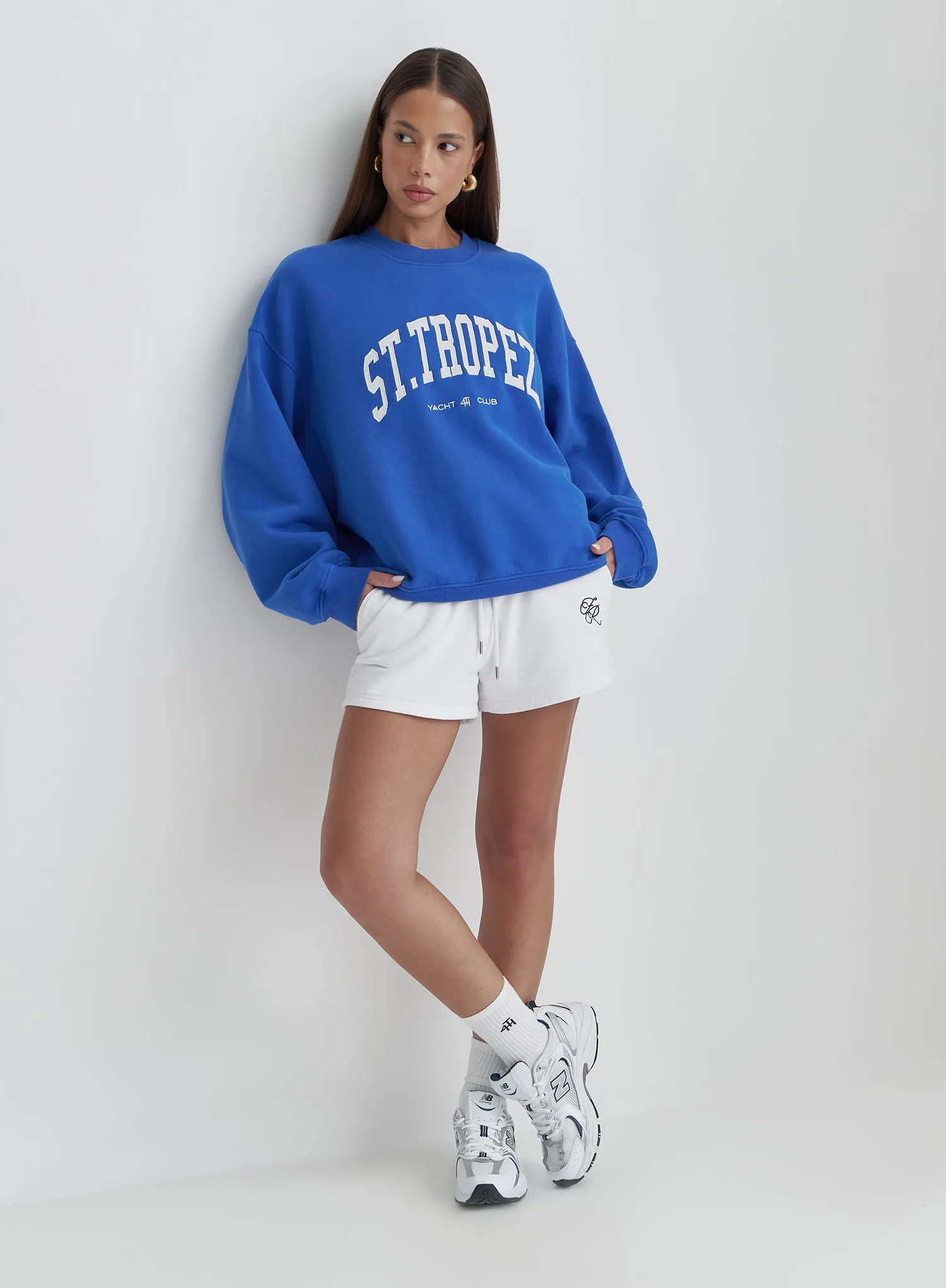 Blue St Tropez Slogan Oversized Sweatshirt- Ines