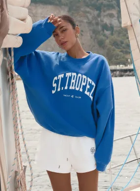 Blue St Tropez Slogan Oversized Sweatshirt- Ines