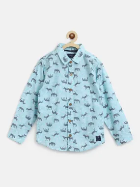 Boys Blue Cotton Casual Shirt