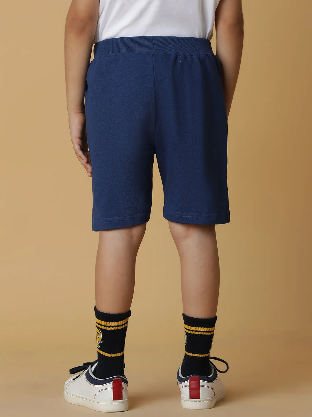 Boys Dark Blue Cotton Shorts