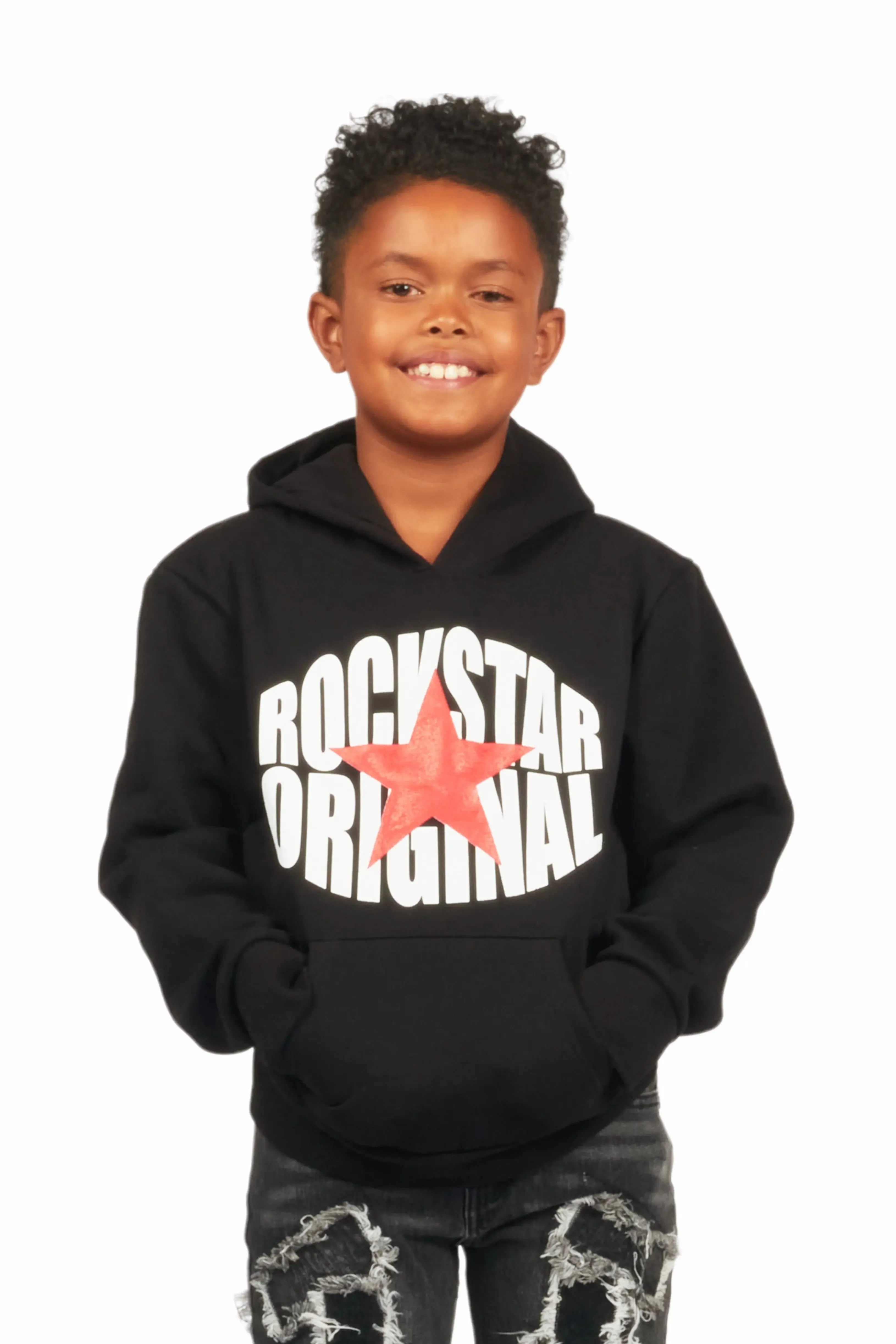 Boys Ezra Black Graphic Hoodie