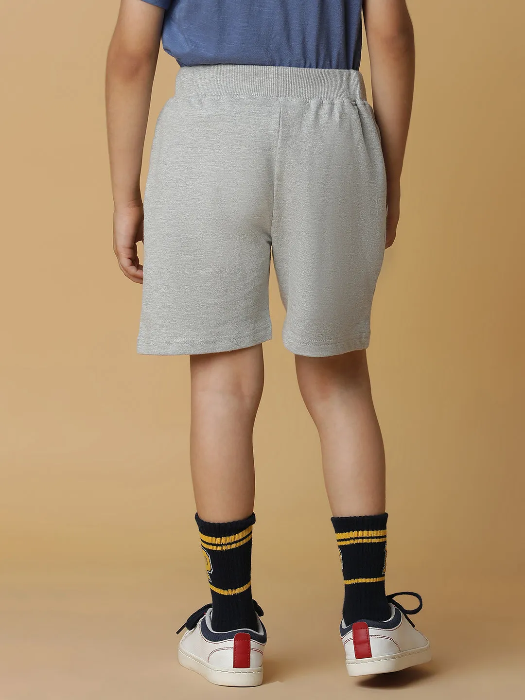 Boys Grey Cotton Shorts