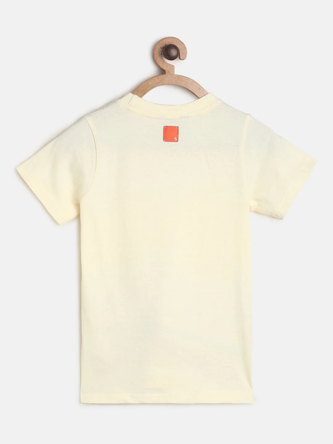 Boys Off White Printed T-shirt