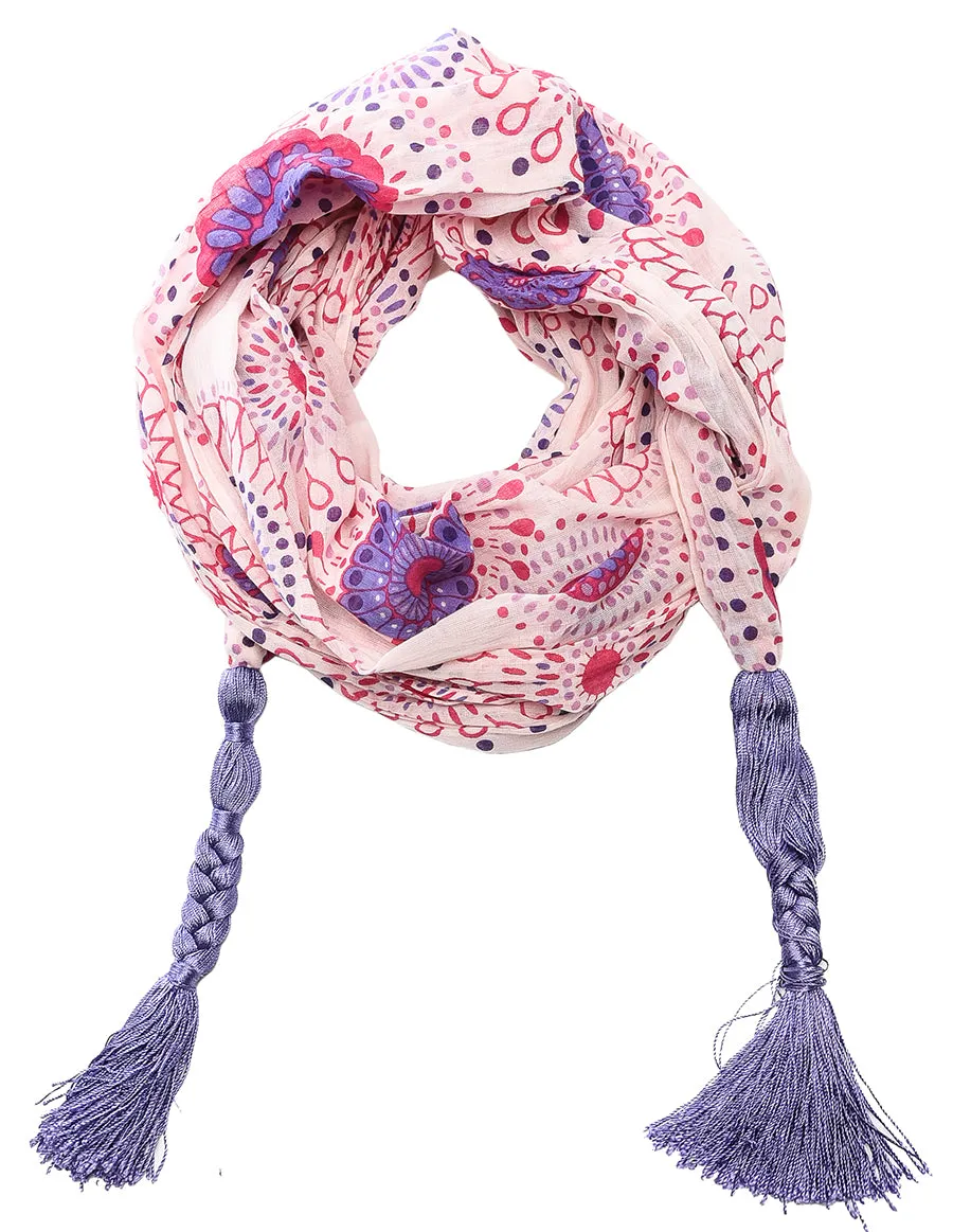 Braided Tassel Cotton Scarf