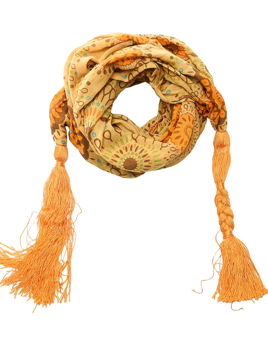 Braided Tassel Cotton Scarf