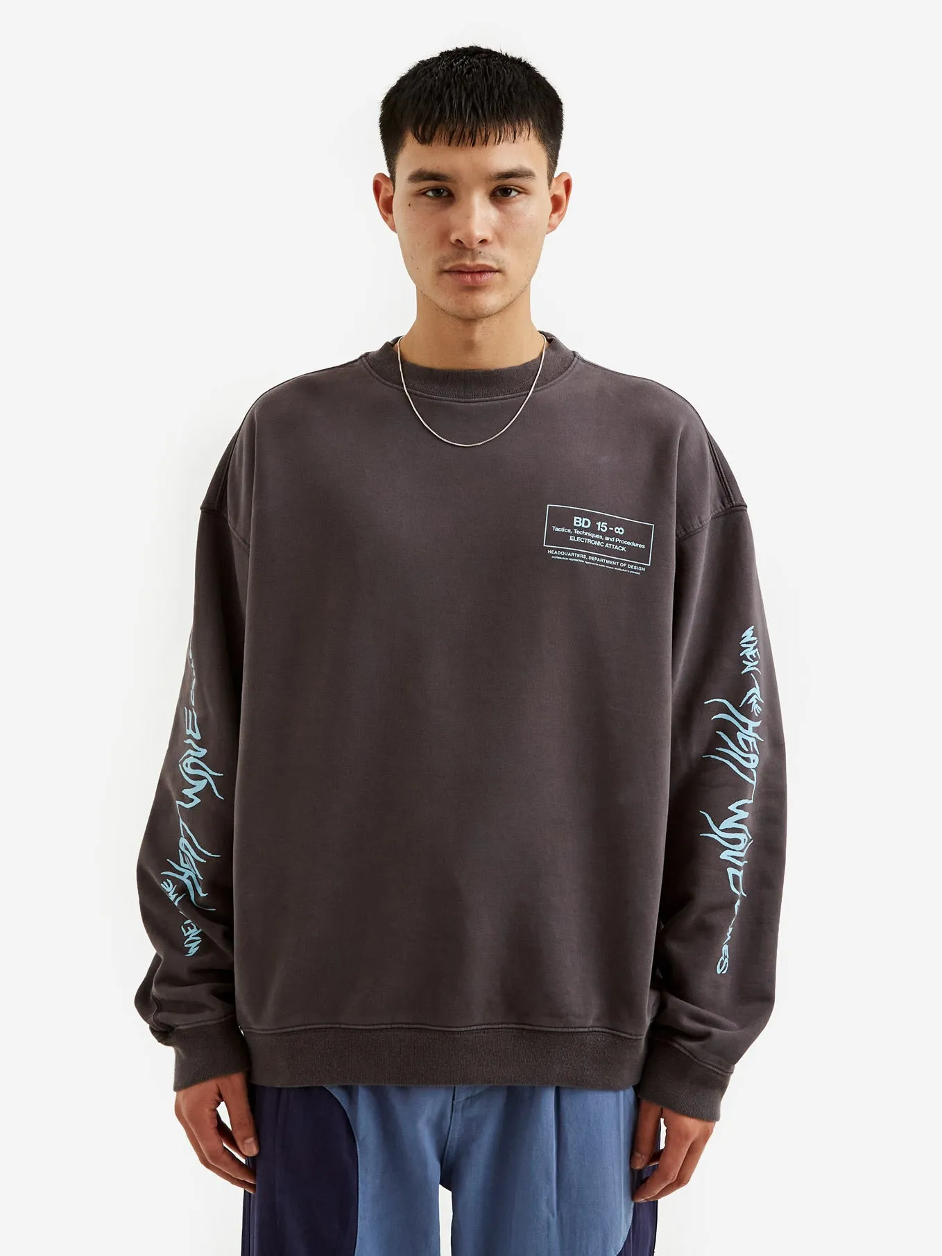 Brain Dead Electronic Attack Crewneck - Grey