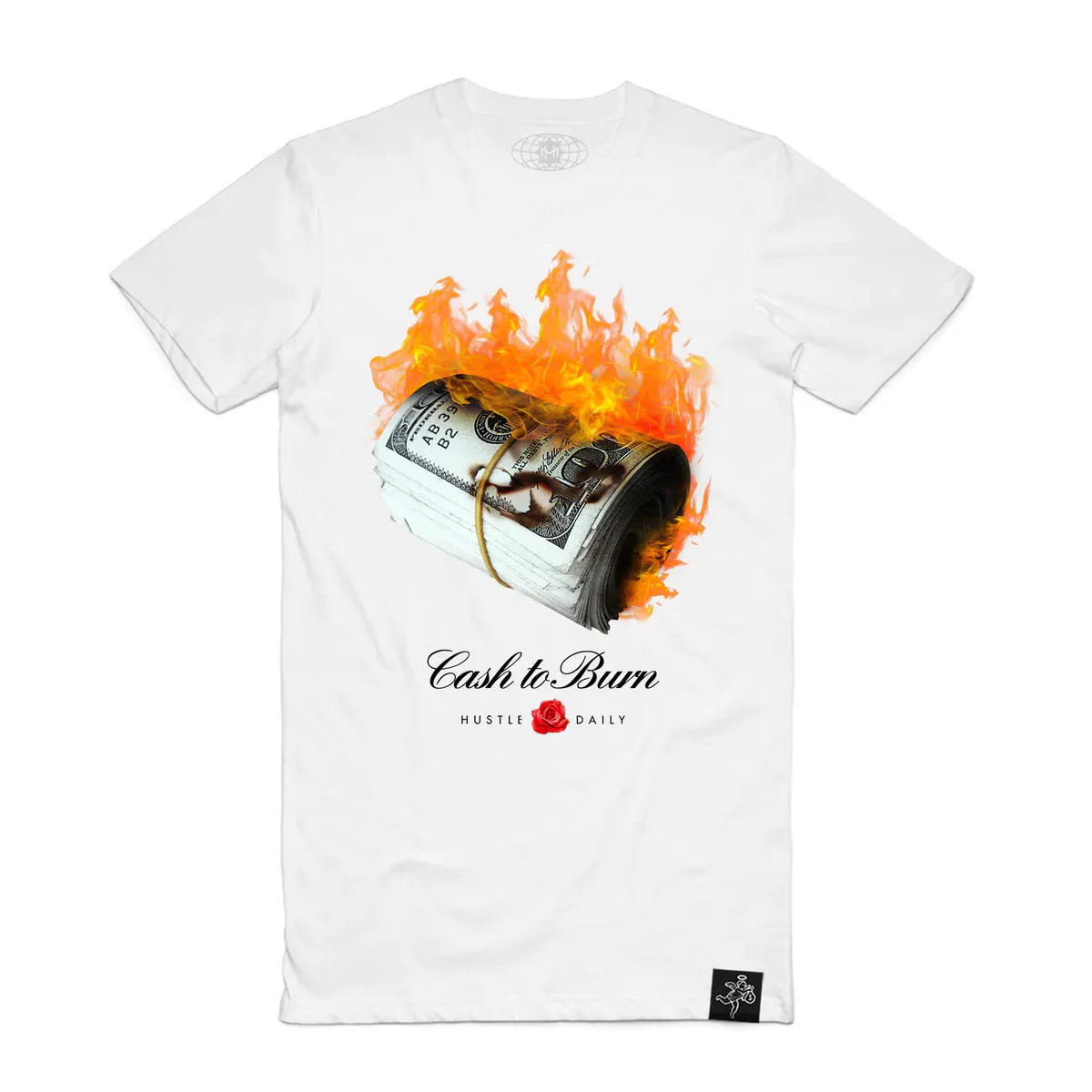 BURN THAT CASH TEE WHITE