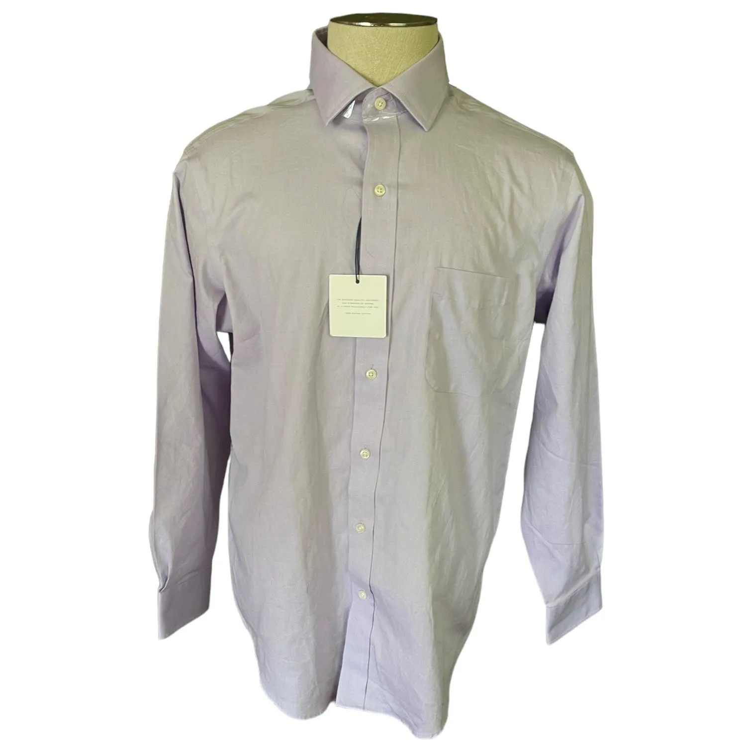 Buttoned Down Cotton Lavender Collared Shirt Size 34 16