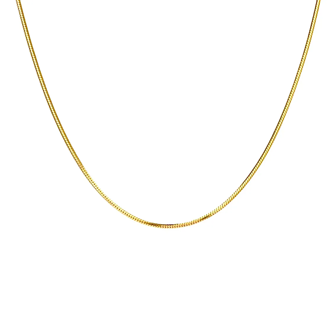 C001G B.Tiff Gold Plated Octagonal Herringbone Stainless Steel Chain Necklace