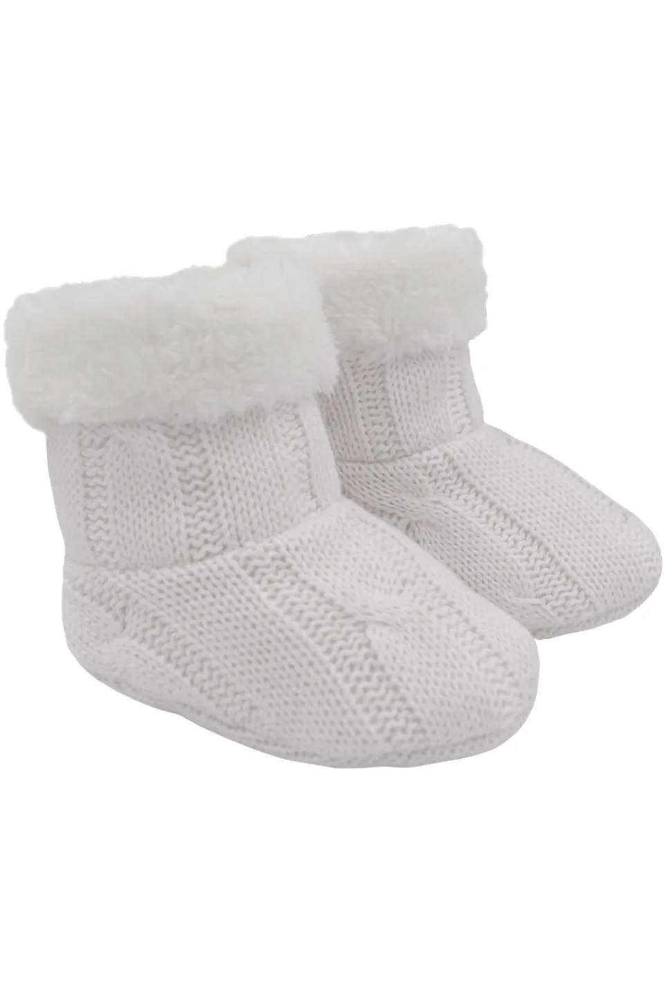 Cable Kint Sherpa Booties White