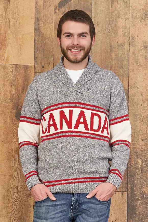 Canadiana Eco Cotton Shawl Collar Pullover Sweater for Men