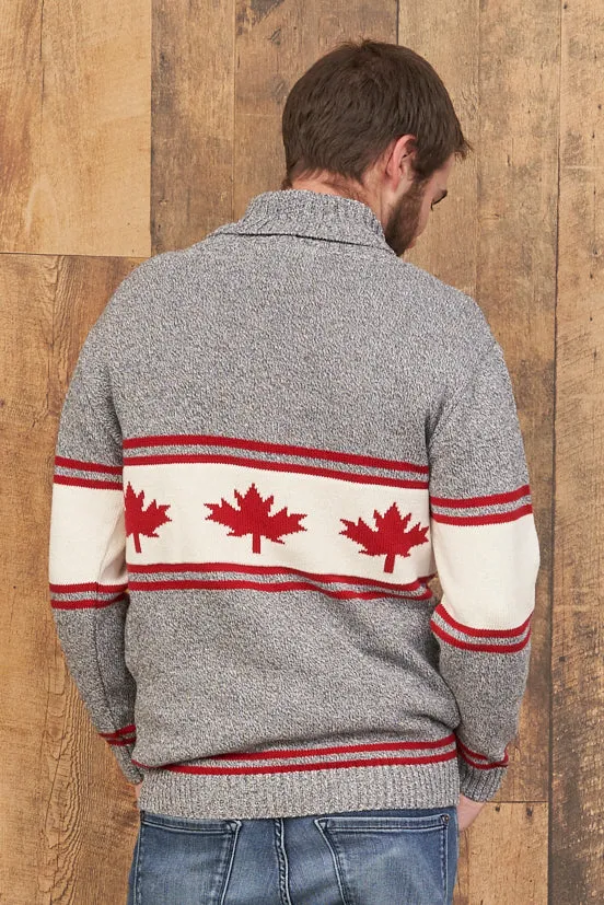 Canadiana Eco Cotton Shawl Collar Pullover Sweater for Men