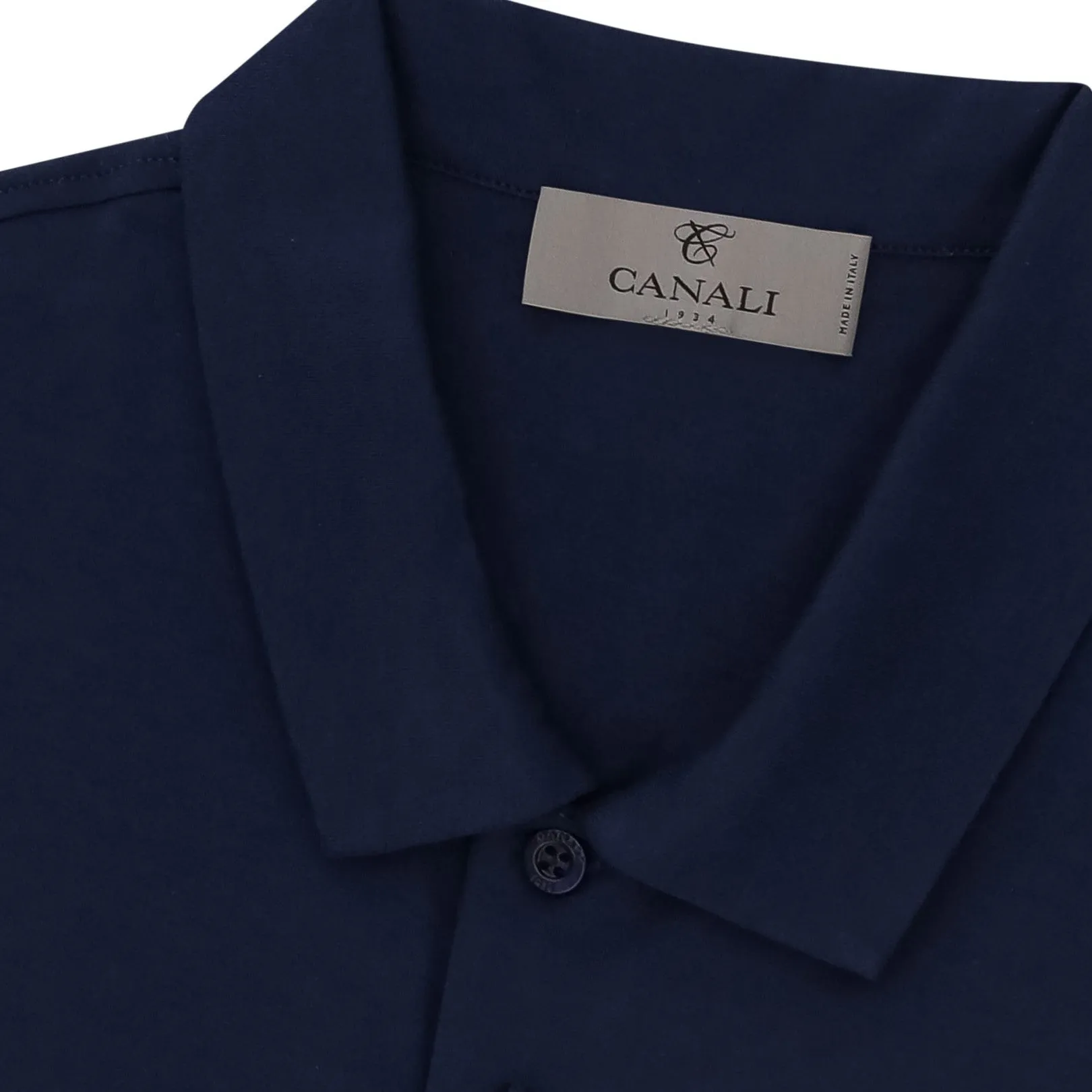 Canali Navy Piquet Polo