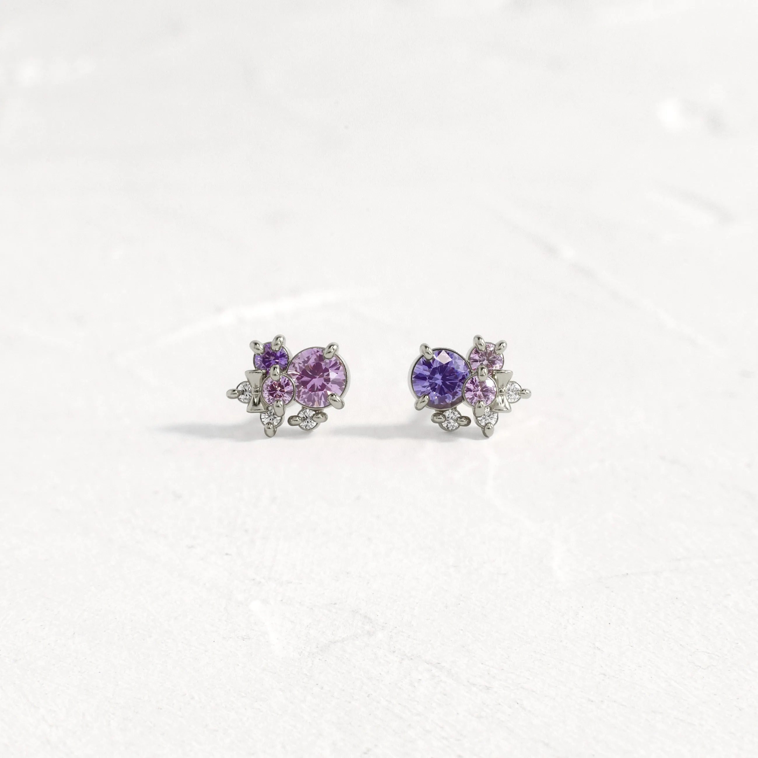 Candy Man Cluster Studs, Violet - OOS